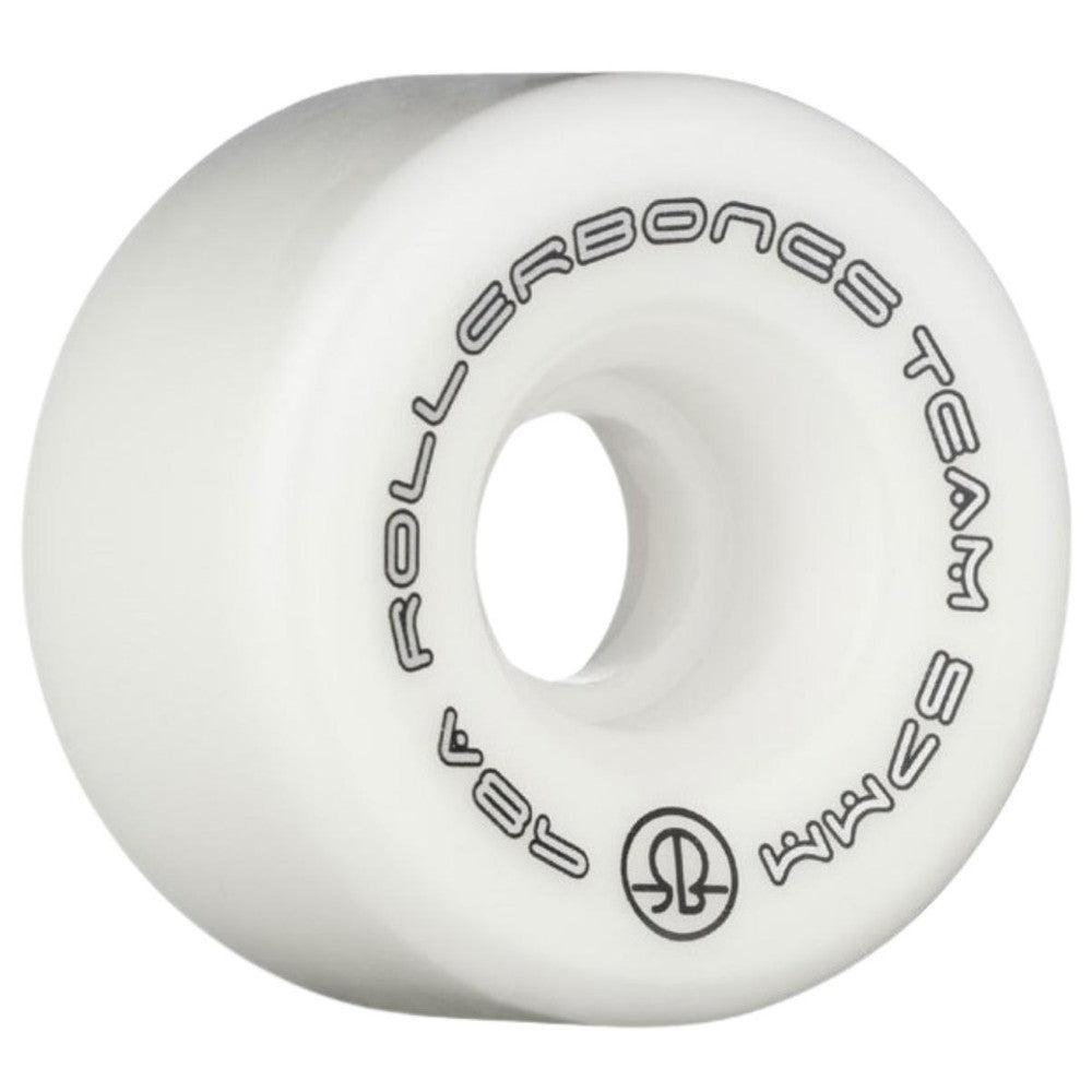 Rollerbones Wheels Team Logo 57mm x 98a White 8 Pack-Quad Wheels-Extreme Skates