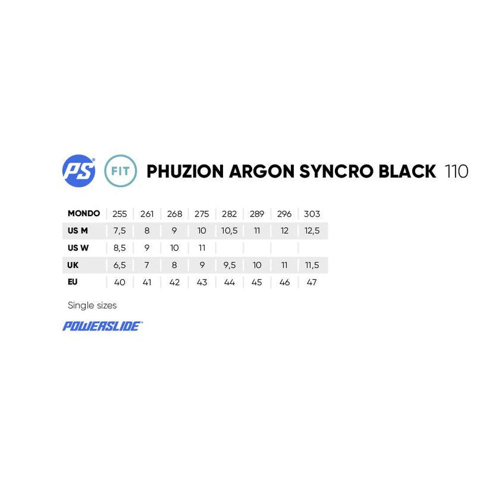 Powerslide Phuzion Argon Syncro Black 110 Inline Skates-Inline Skates-Extreme Skates
