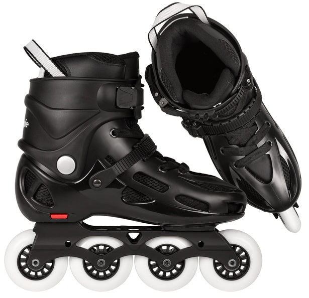 Playlife Aztec Inline Skates – stylish black and turquoise fitness skates featuring a supportive hard shell boot, smooth ABEC bearings, and durable 84mm wheels designed for comfort and performance. Available at Extreme Skates