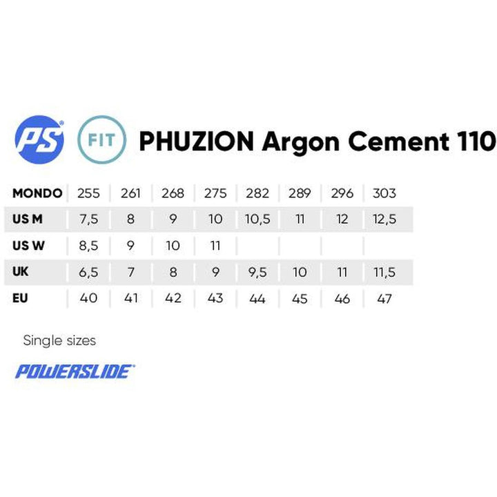 Powerslide Phuzion Argon Ash 110 Inline Skates-Inline Skates-Extreme Skates