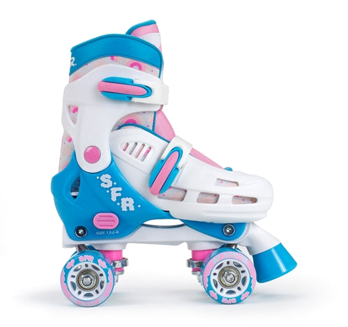 SFR Storm III Quad Roller Skates White Pink or Blue Black