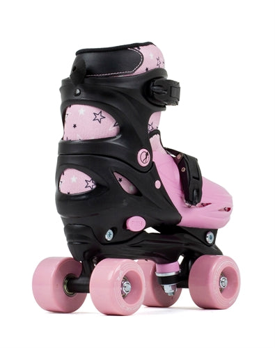 SFR Nebula Kids Adjustable Quad Skates - Black Pink