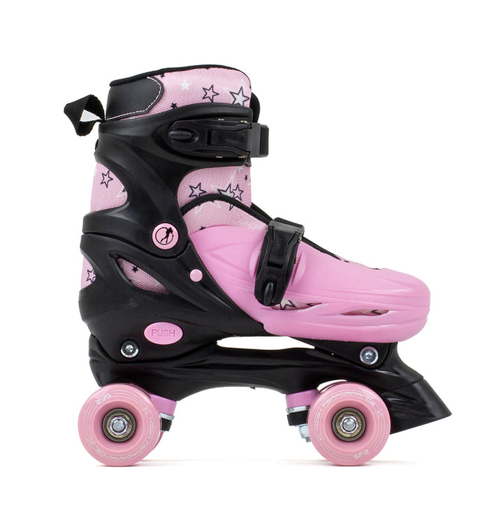 SFR Nebula Kids Adjustable Quad Skates - Black Pink