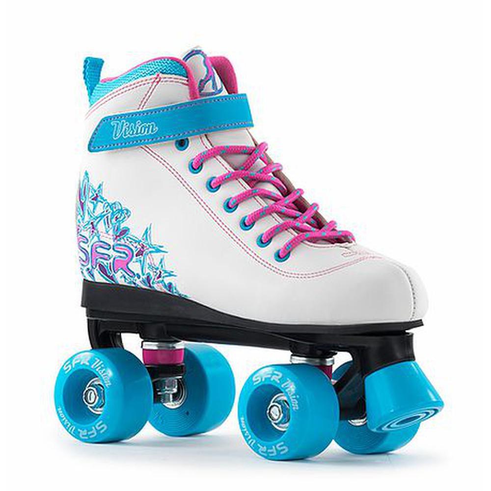 SFR Vision II White Blue Quad Skates-Roller Skates-Extreme Skates