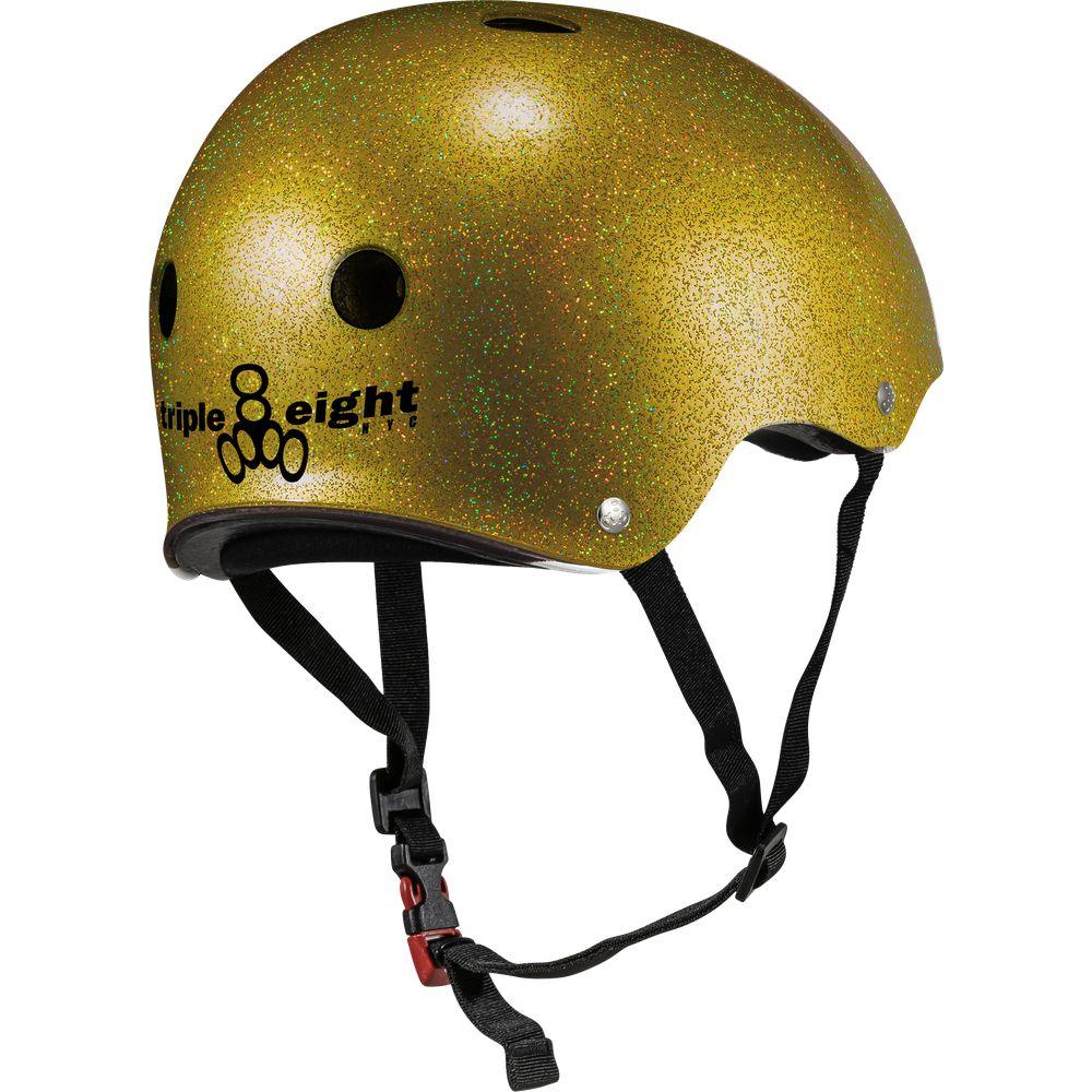 Triple 8 THE Certified Helmet SS Gold Glitter-Certified Helmet-Extreme Skates