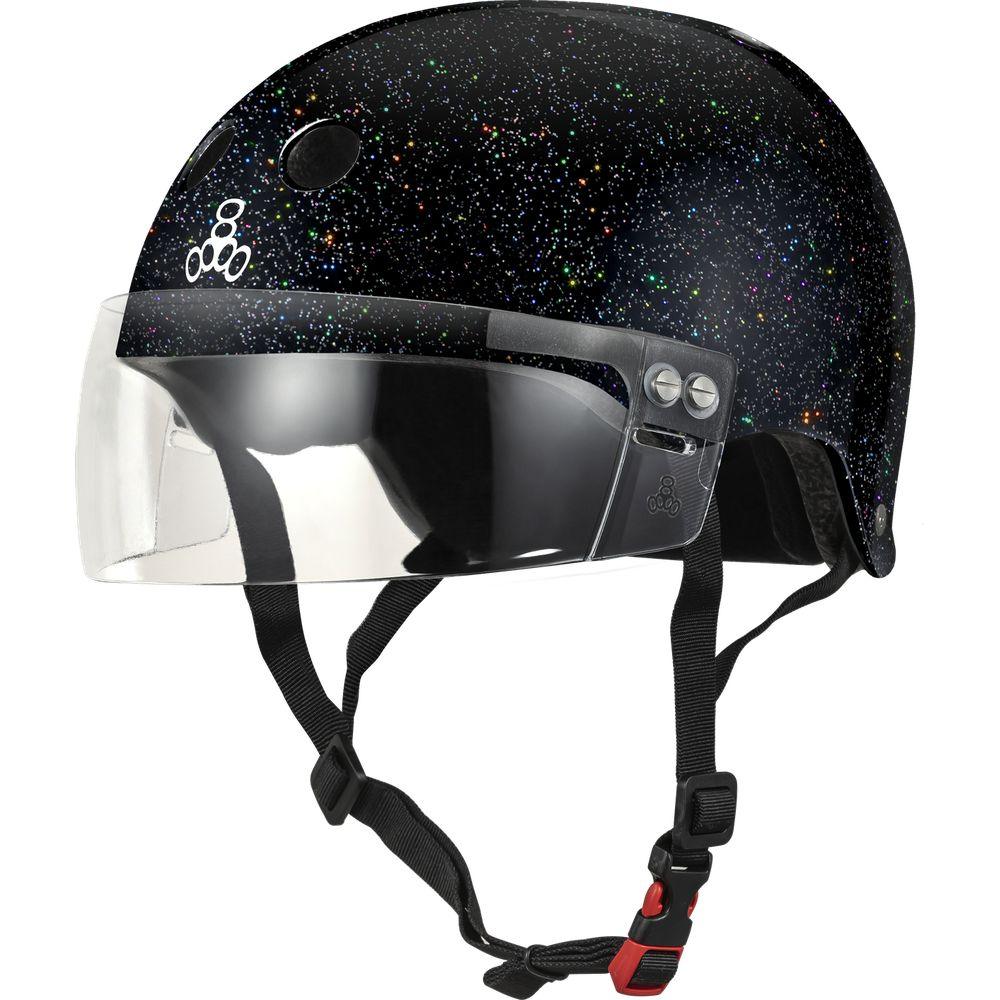 Triple 8 THE VISOR Certified Helmet SS Black Glitter-Visor Helmet-Extreme Skates