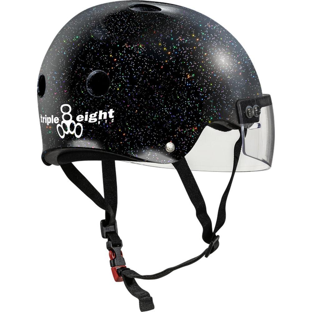 Triple 8 THE VISOR Certified Helmet SS Black Glitter-Visor Helmet-Extreme Skates