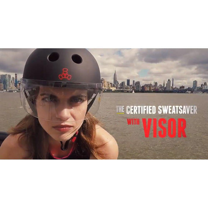 Triple 8 THE VISOR Certified Helmet SS Scarlet Red Gloss-Visor Helmet-Extreme Skates