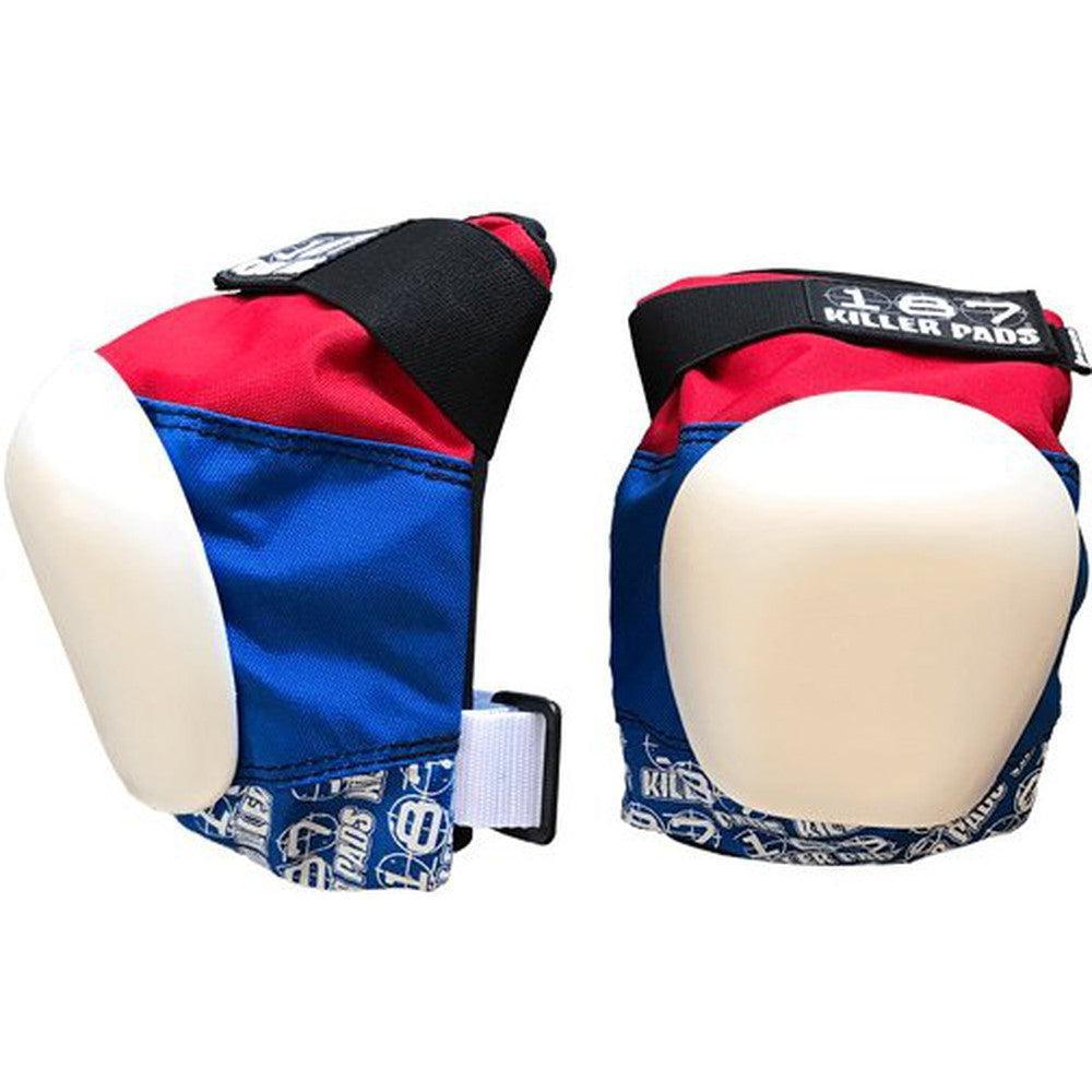 187 Pro Knee Pads- Red, White and Blue-Knee Pads-Extreme Skates