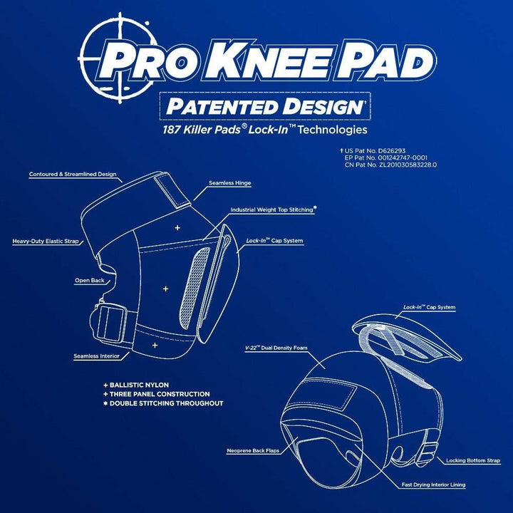 187 Pro Knee Pads- Red, White and Blue-Knee Pads-Extreme Skates
