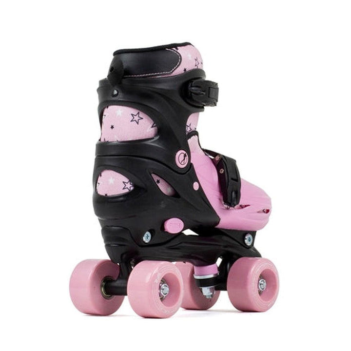 SFR Nebula Kids Adjustable Quad Skates - Black Pink-Roller Skates-Extreme Skates