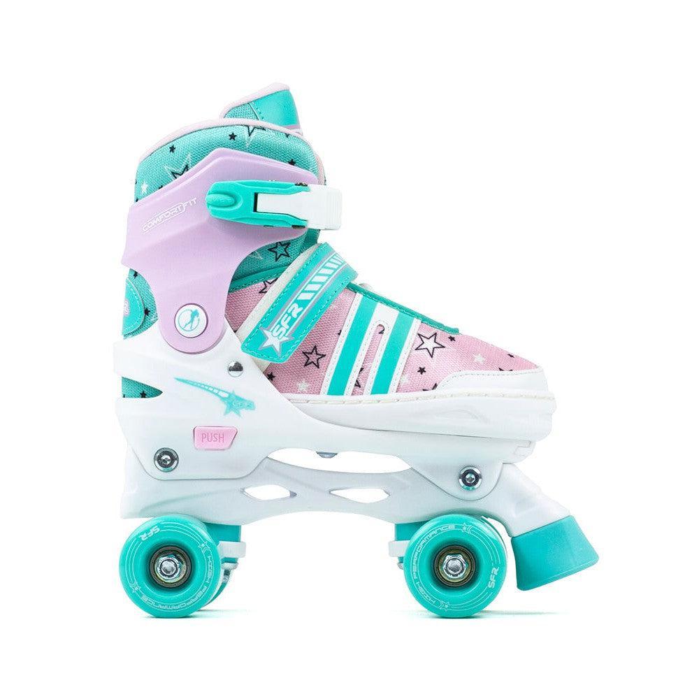 SFR Spectra Kids Adjustable Quad Skates - Pink Green-Roller Skates-Extreme Skates