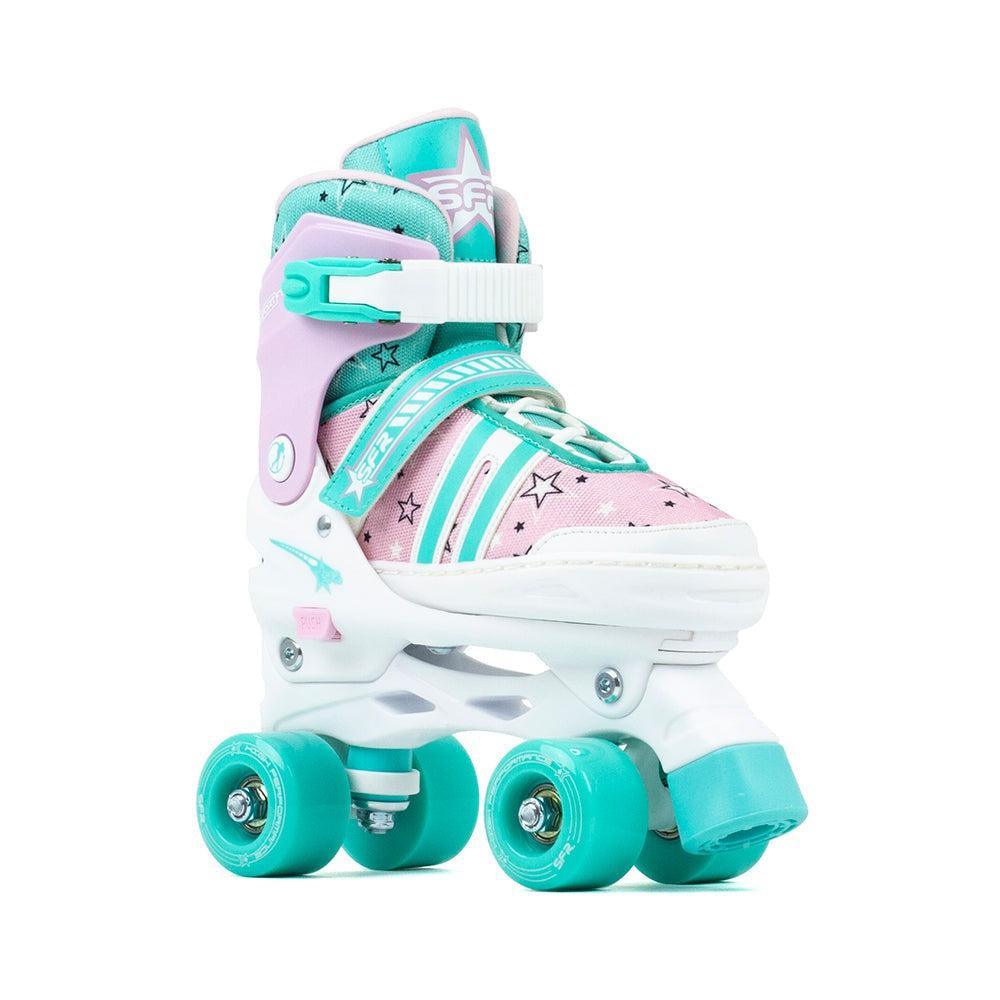 SFR Spectra Kids Adjustable Quad Skates - Pink Green-Roller Skates-Extreme Skates